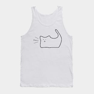 This is Neko Simple Minimal Cat Funny Meme Black and White Art Tank Top